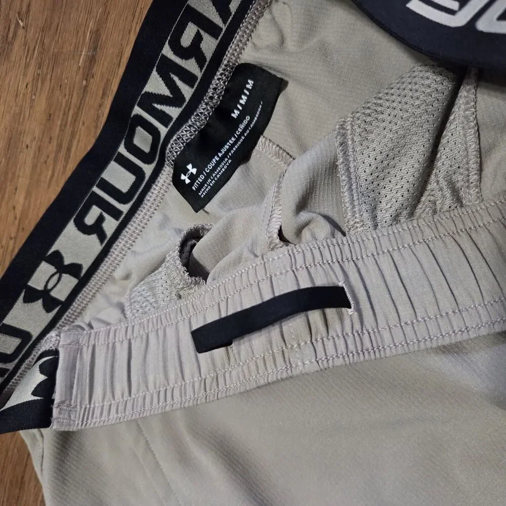 Under Armour UA Vanish Woven Men's Beige Fitted Athletic Shorts 6in M
